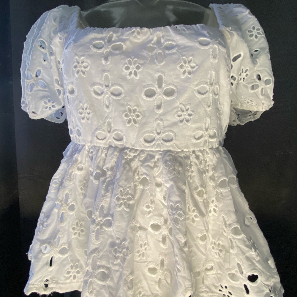 Trixxi White Eyelet Lace Blouse